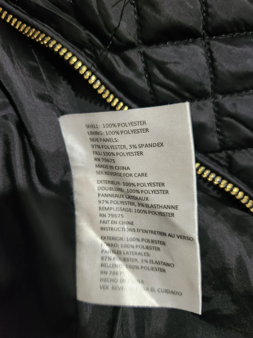 Michael Kors Black Quilted Puffer Jacket with Gold Hardware